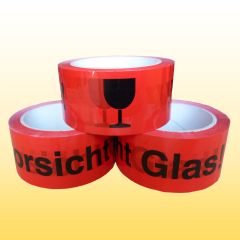 24 Rolle Klebeband Vorsicht Glas  leise abrollend